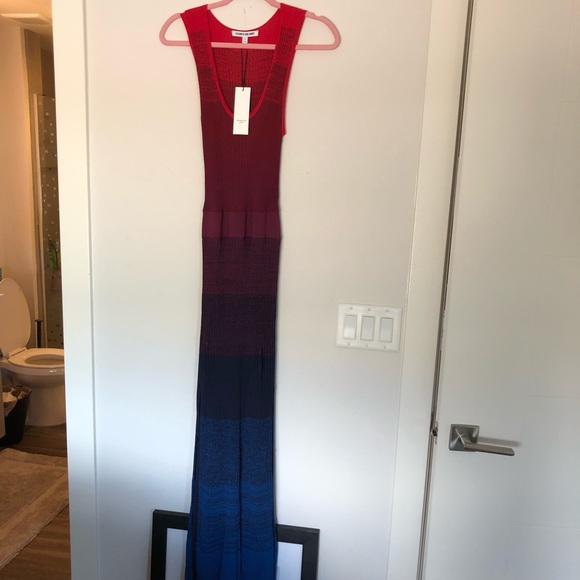 Elizabeth and James Red Blue Ombré Maxi Dress Sz S - Picture 2 of 8